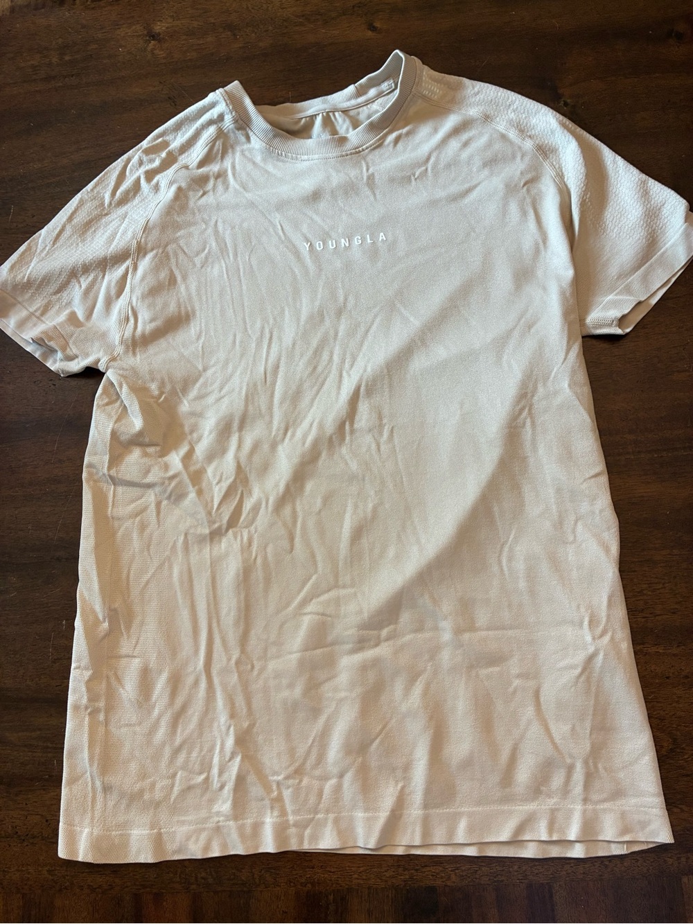 YoungLA T-Shirt Compression Tee Men’s Small Tan Beige Short Sleeve Athletic